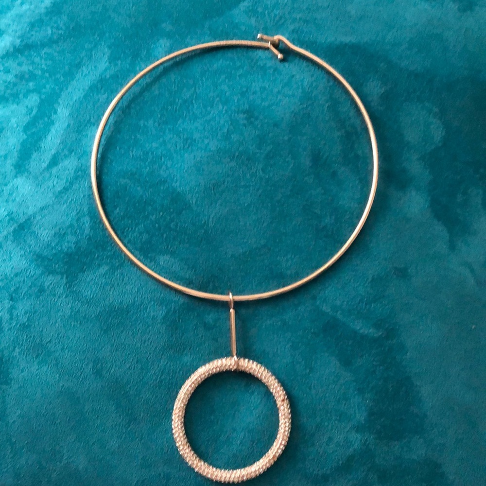 Rose gold circle necklace with pendant